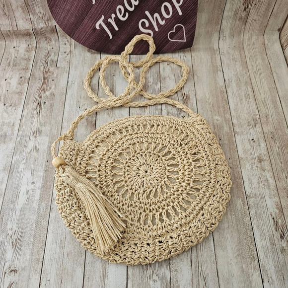 Women's Unbranded Beige‎ Straw Crossbody Bag - Picture 1 of 8